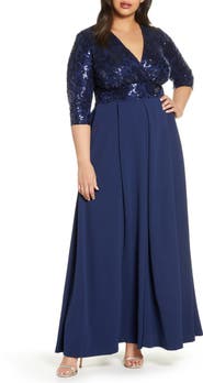 Kiyonna Paris Sequin Bodice Gown