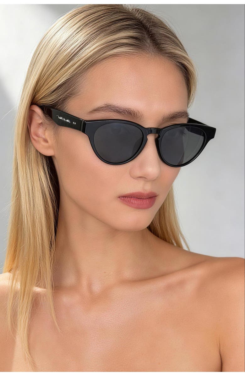 Classicharms No.1 Noir Round Frame Sunglasses, Alternate, color, Black