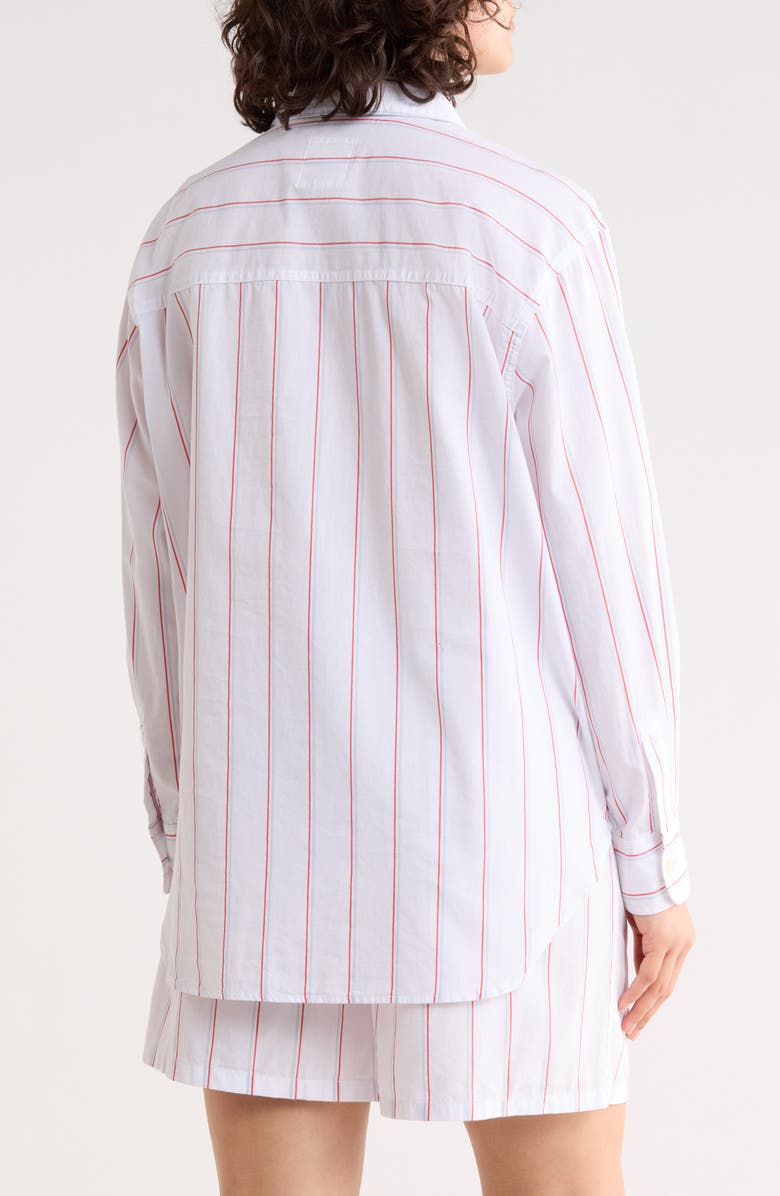 C & C California Alaina Stripe Shirt, Alternate, color, Cranberry/ Skyway