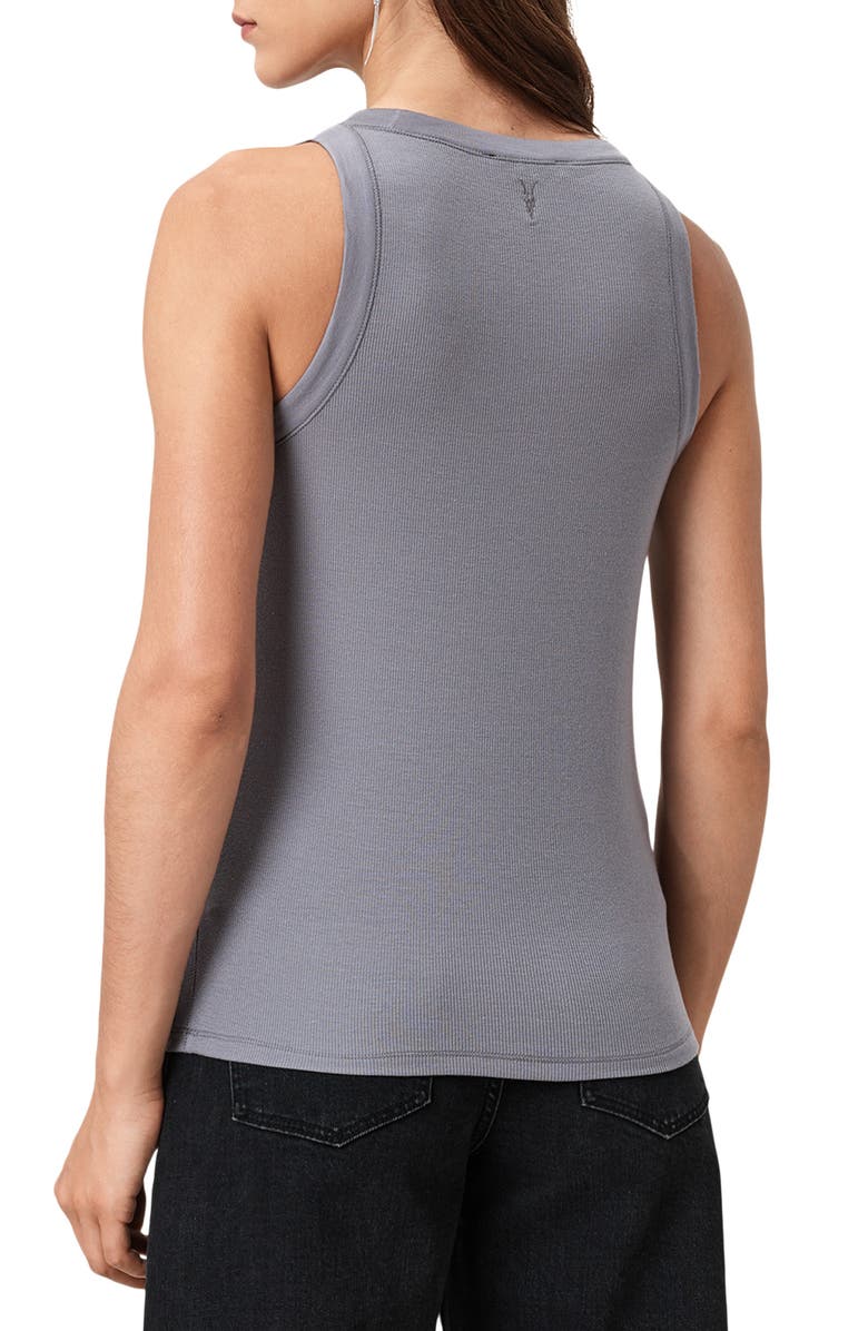 AllSaints Rina Rib Tank, Alternate, color, Lilac Grey