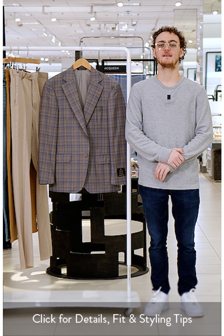 Tan & Blue Double Check Slub Wool Sport Coat video