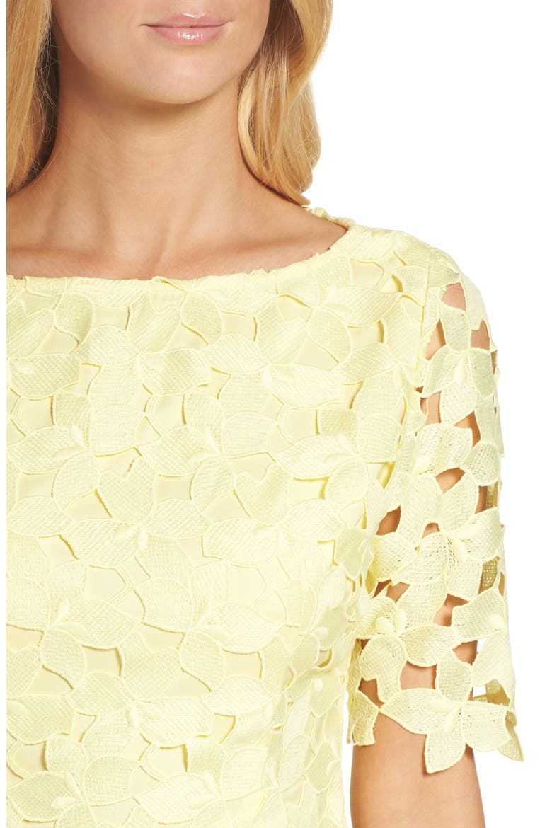 Lace Sheath Dress, Alternate, color, LEMON ICE