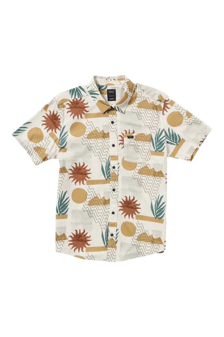 Anytime Short Sleeve Button-Up Shirt, Alternate, color, NATURAL