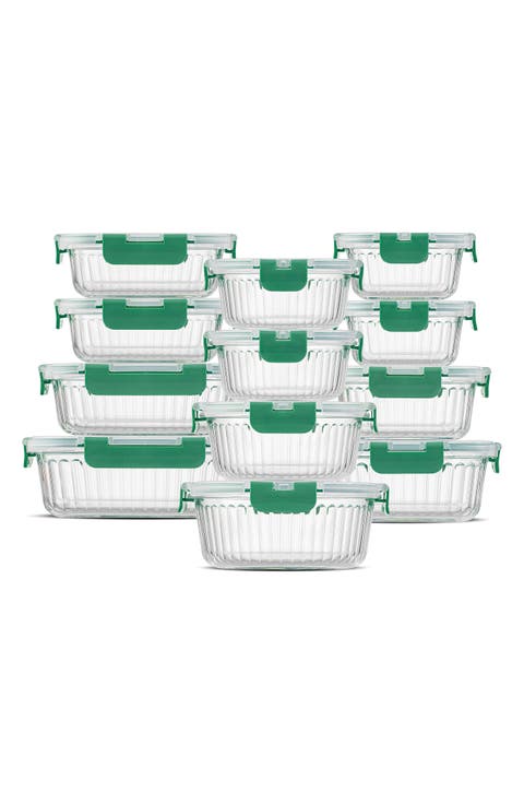 24-Piece Glass Food Storage Containers with Airtight Lids