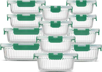24-Piece Glass Food Storage Containers with Airtight Lids