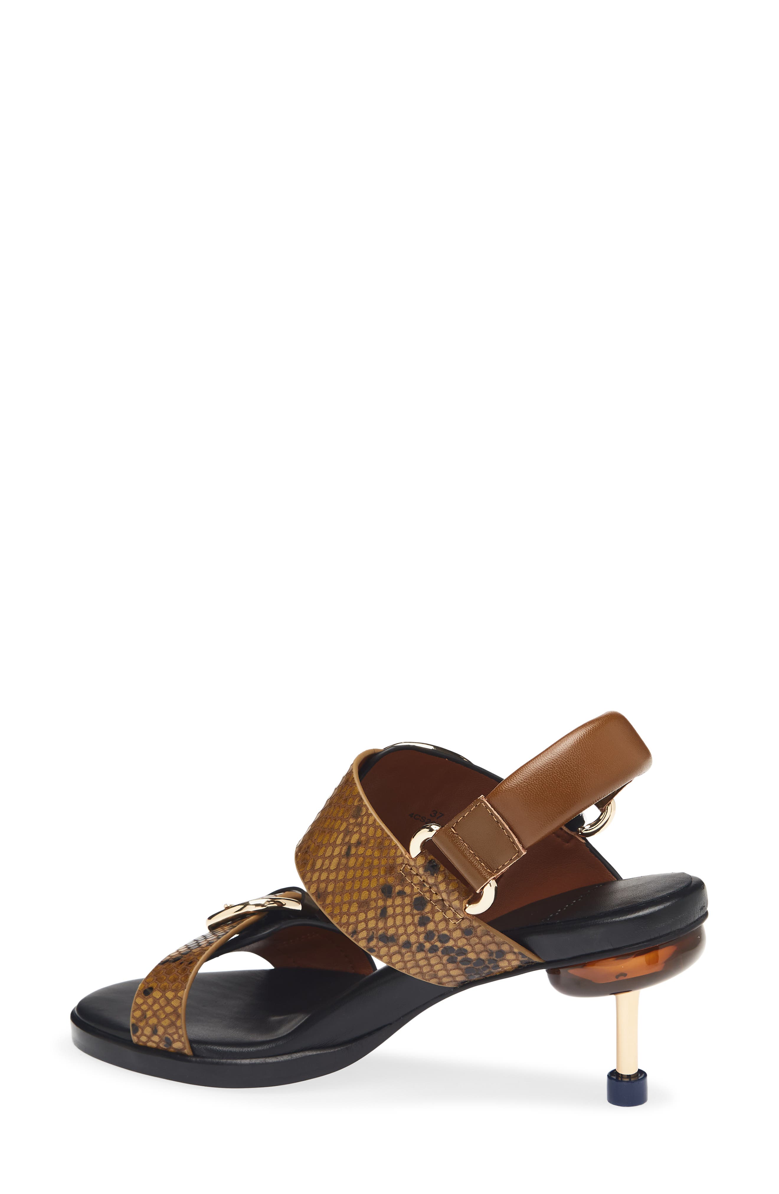 Osha Line Mid Leather Sandal, Alternate, color, ONYX