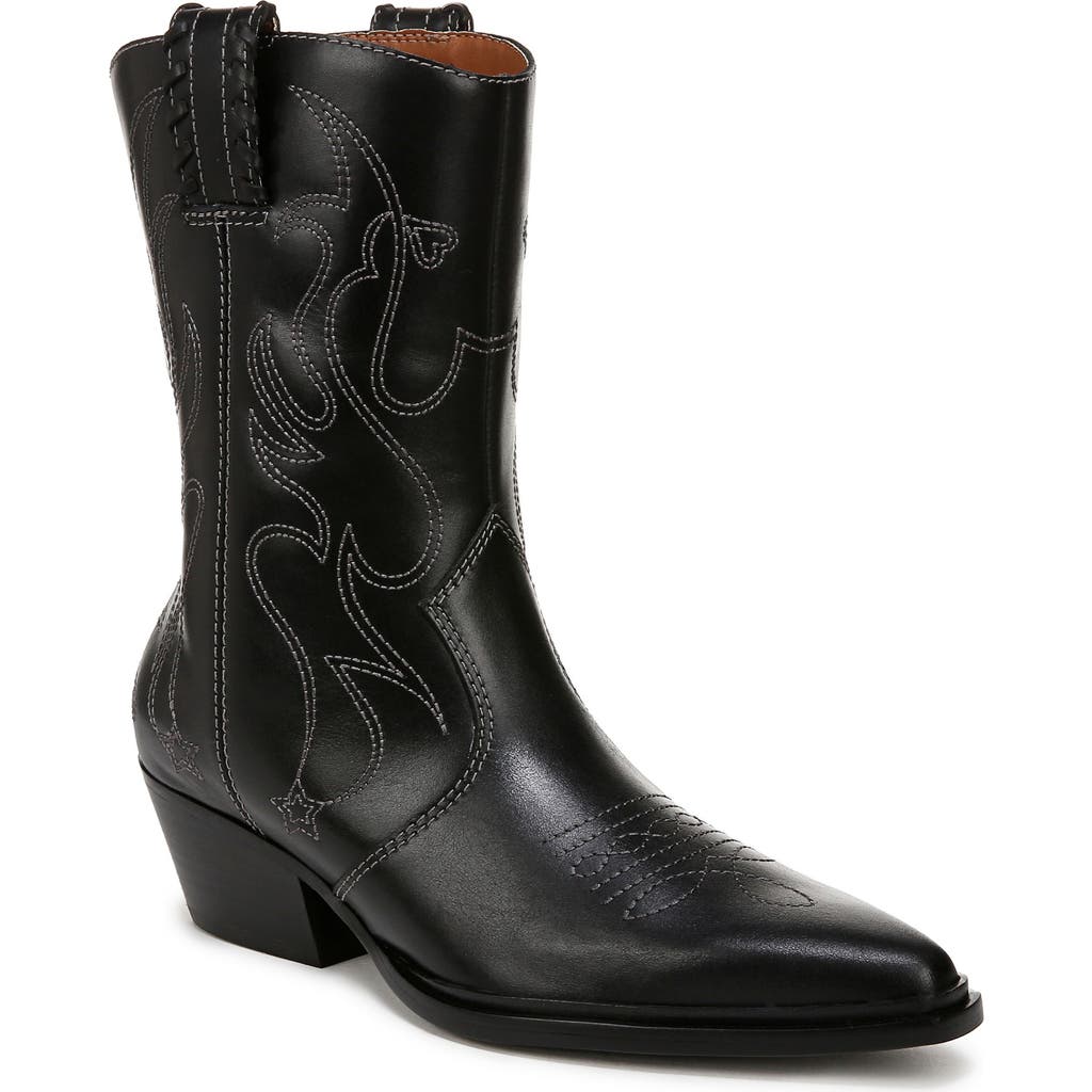 Franco Sarto Bianca Pointed Toe Western Boots In Black