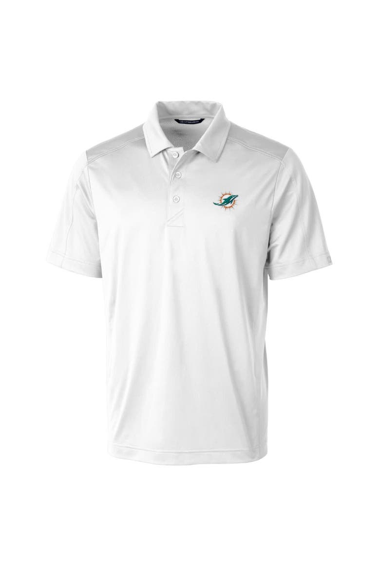 Men's Cutter & Buck White Miami Dolphins Prospect Textured Stretch Polo, Alternate, color, White