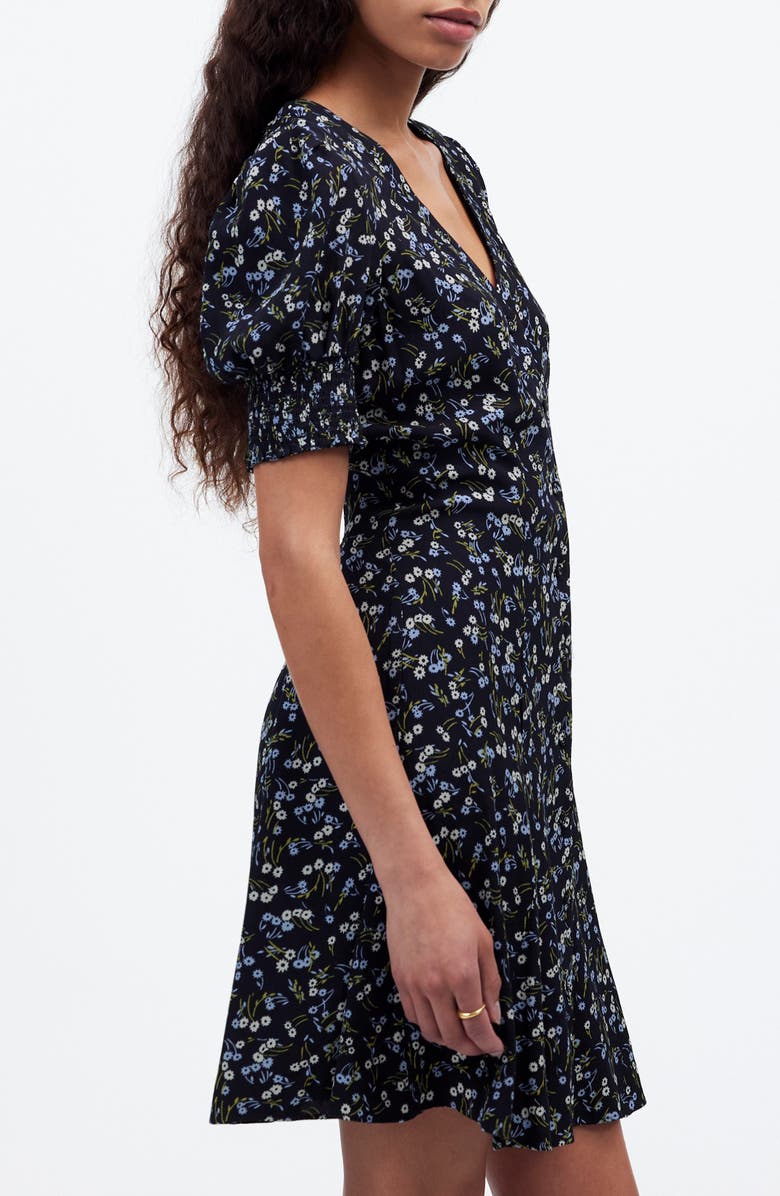Madewell Floral V-Neck Button-Up Minidress, Alternate, color,