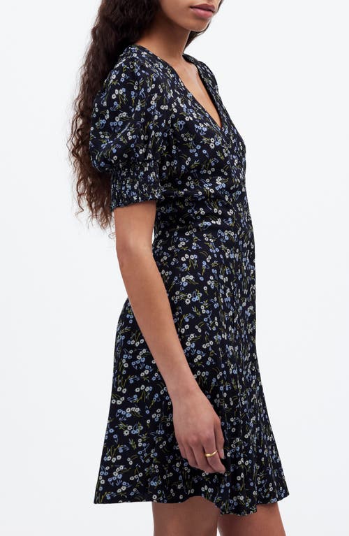 Madewell Floral V-neck Button-up Minidress In Cherry Print