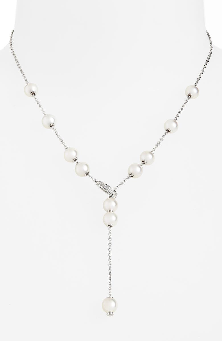 Mikimoto Pearls in Motion Diamond Clasp A+ Pearl Necklace, Alternate, color,