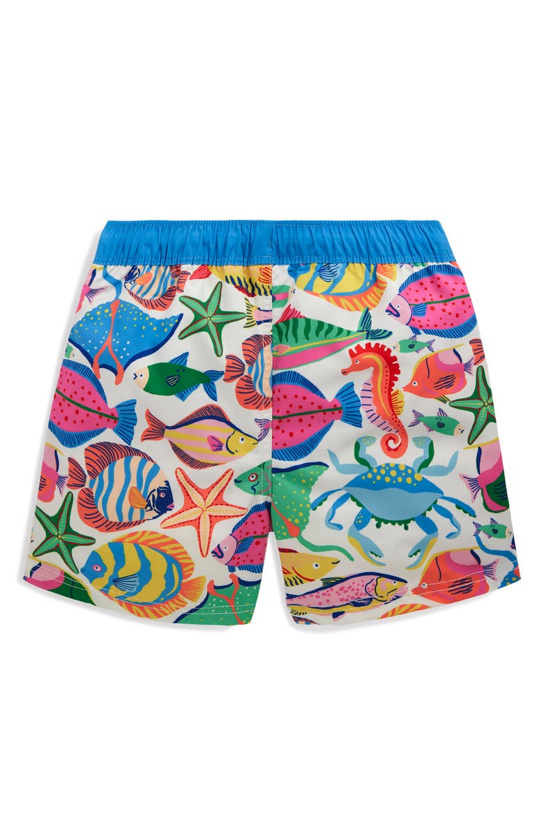 Mini Boden Kids' Print Swim Trunks, Alternate, color, 