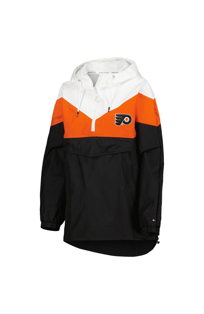 Tommy Hilfiger Women's Tommy Hilfiger Orange/Black Philadelphia Flyers Staci Half-Zip Windbreaker Jacket, Alternate, color, 