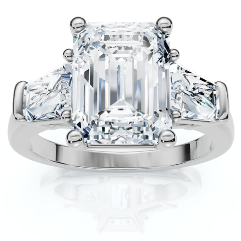 Certified 4Ct Randi Emerald Diamond Engagement Ring 14k Gold or PT Lab Grown