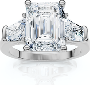 Bliss Diamond Certified 4Ct Randi Emerald Diamond Engagement Ring 14k Gold or PT Lab Grown