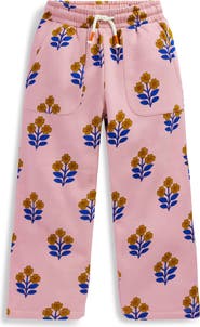 Mini Boden Kids' Floral Print Wide Leg Sweatpants