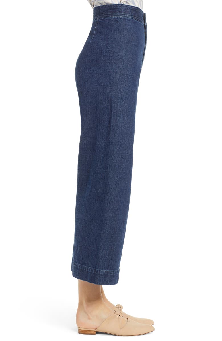THE ODELLS Sailor High Waist Crop Wide Leg Jeans, Alternate, color,