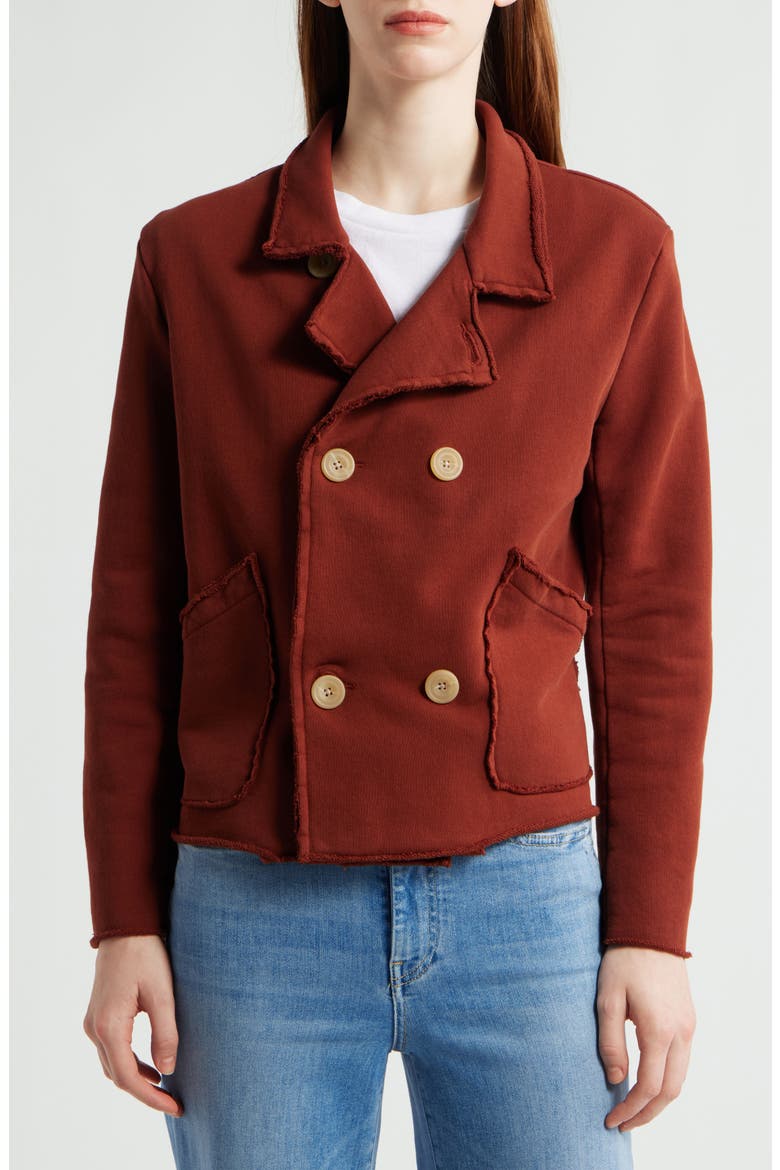 Mini Belfast Crop Knit Peacoat, Alternate, color, REDWOOD