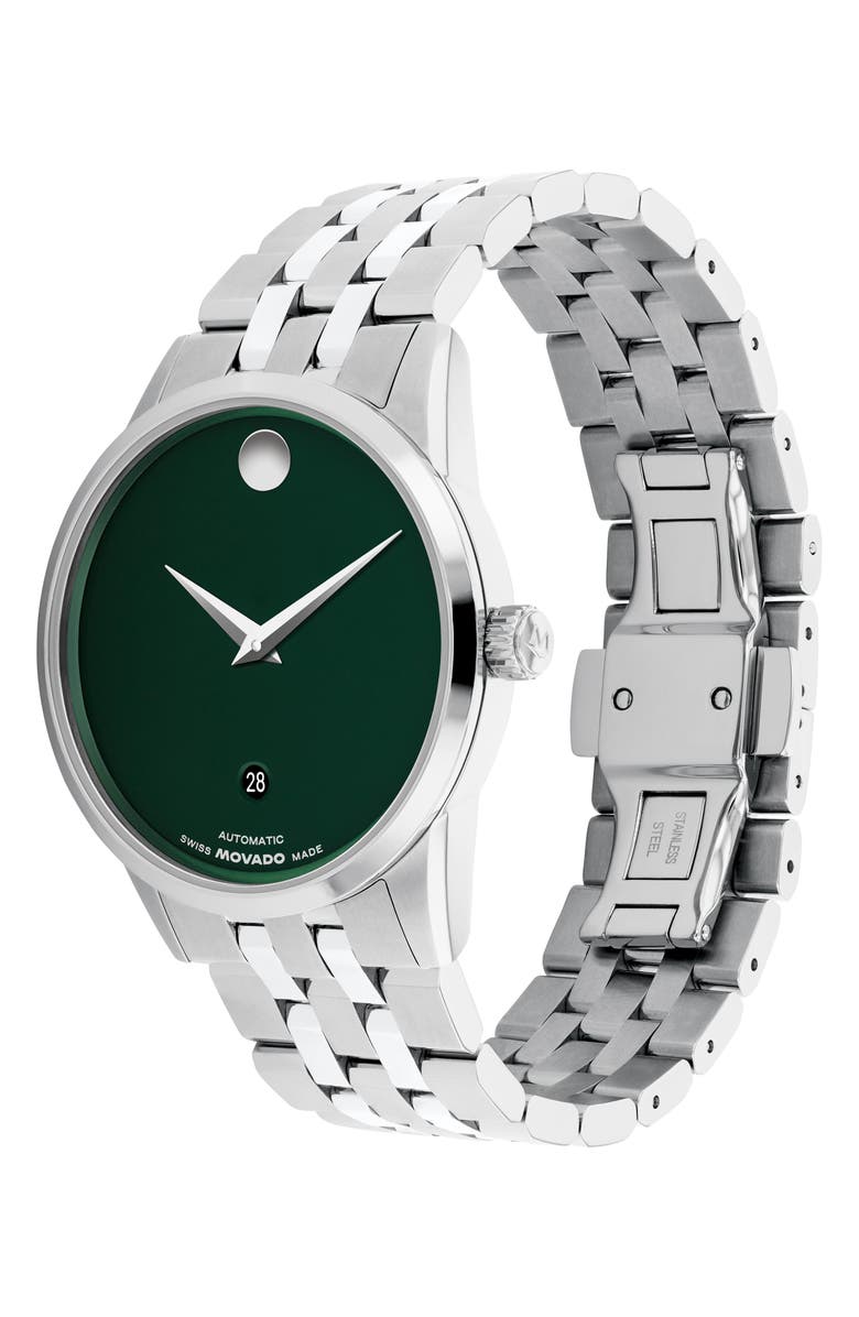 Movado Museum Classic Automatic Bracelet Watch, 40mm, Alternate, color, Green
