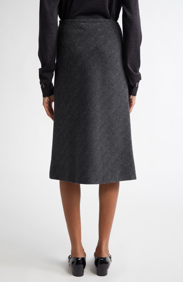 Maison Margiela Wool Herringbone A-line Midi Skirt, Alternate, color,