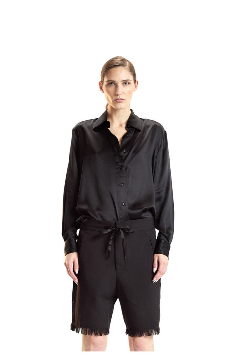 Cynthia Rowley Tuxedo Stripe Shorts, Alternate, color, Black