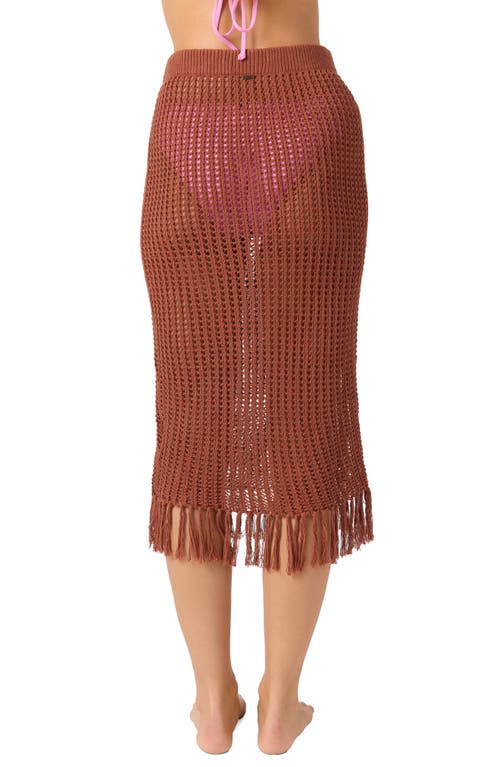 O'neill Ryan Open Knit Cover-up Skirt In Brown