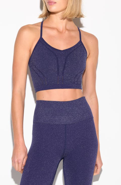 Liberty Shimmer Long Sleeve Crop Top