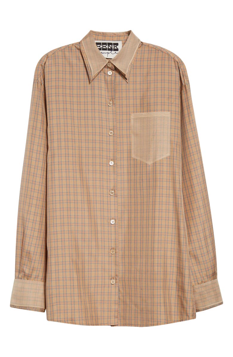 EENK Organza Trim Silk Shirt, Alternate, color,