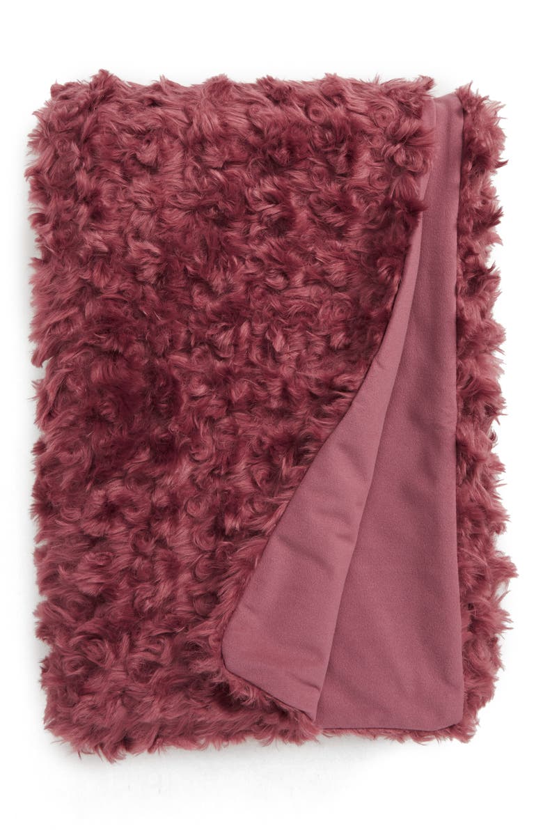 Treasure & Bond Curly Faux Fur Throw, Main, color, 