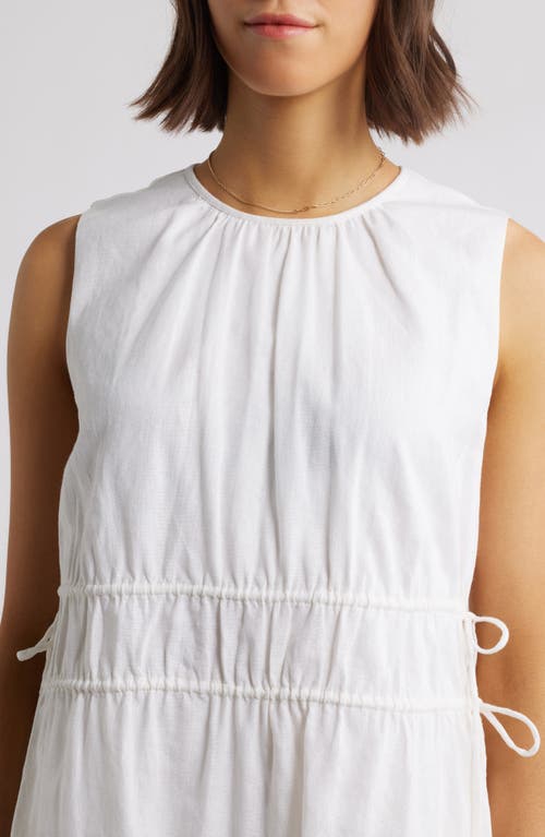 Charles Henry Drawstring Waist Linen Blend Minidress