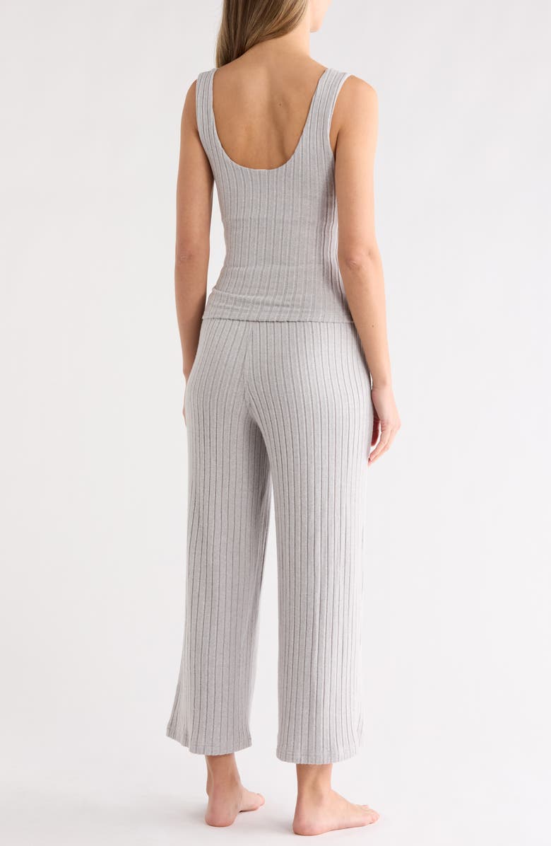 YOGALICIOUS Brushed Ribbed Long Pajamas, Alternate, color, Heather Grey