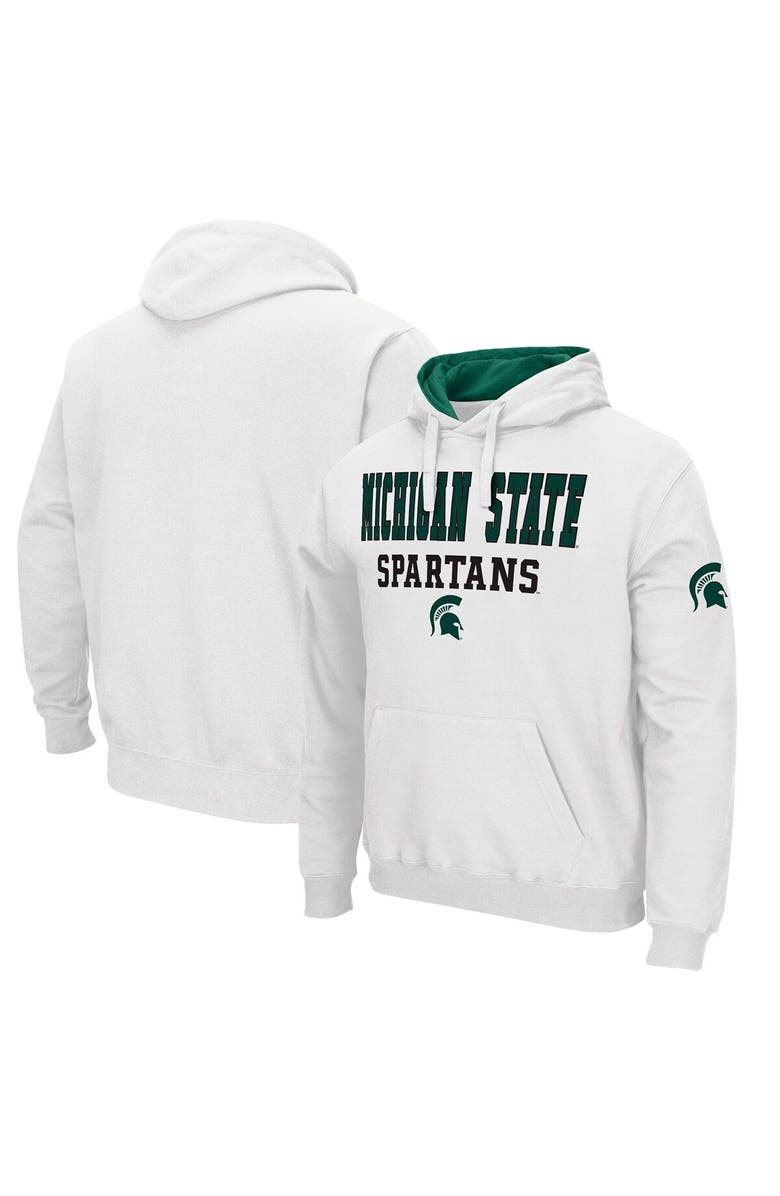 COLOSSEUM Men's Colosseum White Michigan State Spartans Sunrise Pullover Hoodie, Main, color, White