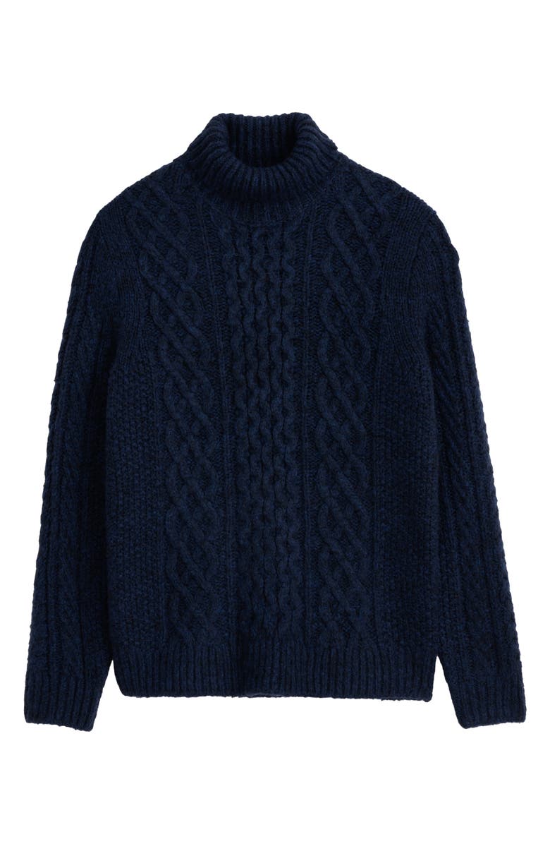 Alex Mill Cable Stitch Turtleneck Fisherman Sweater, Alternate, color, 