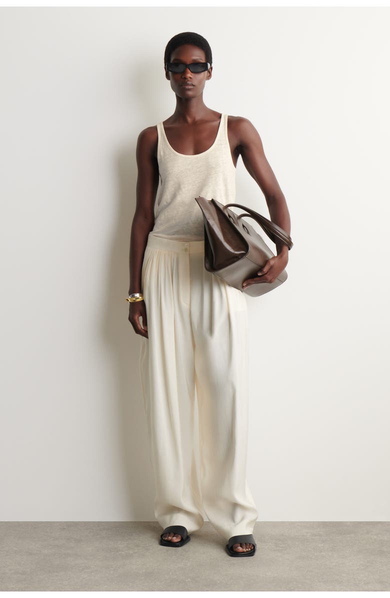 COS Linen-jersey Tank Top, Alternate, color, Off-White