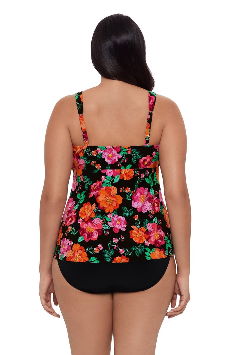 Trimshaper Lily V-Neckline Tankini Swimsuit Top, Alternate, color, Hothouse Garden