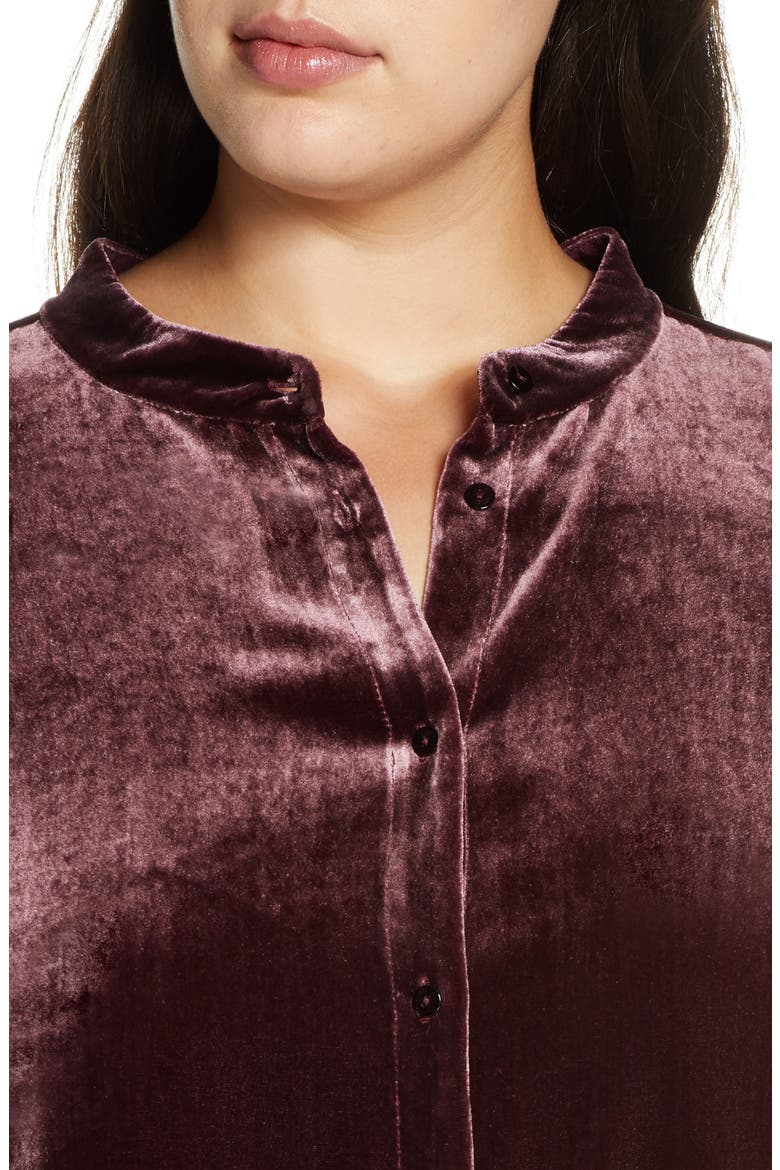 Long Velvet Shirt, Alternate, color, CASSIS