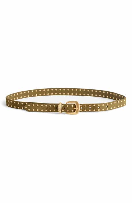 Flat Studded Western Suede Belt