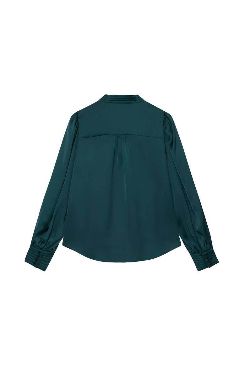 MINT VELVET Satin Long Sleeve Blouse, Alternate, color, Green