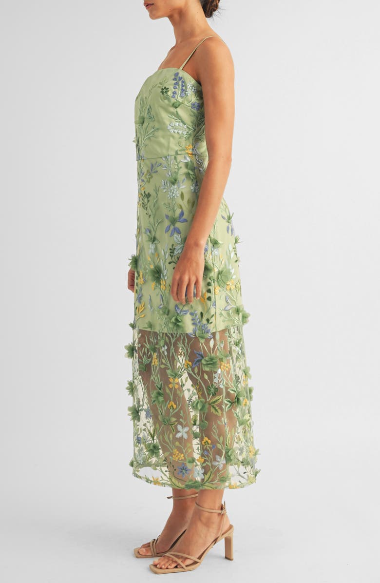 Arose Studio Hailey Embroidered Sheath Cocktail Dress, Alternate, color, Sage Floral