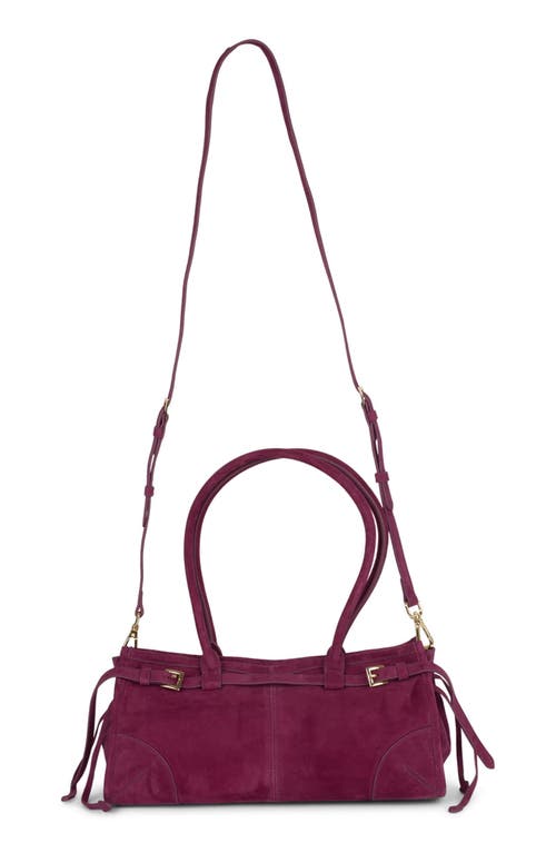 Jeffrey Campbell Pesky Leather Shoulder Bag In Magenta Suede