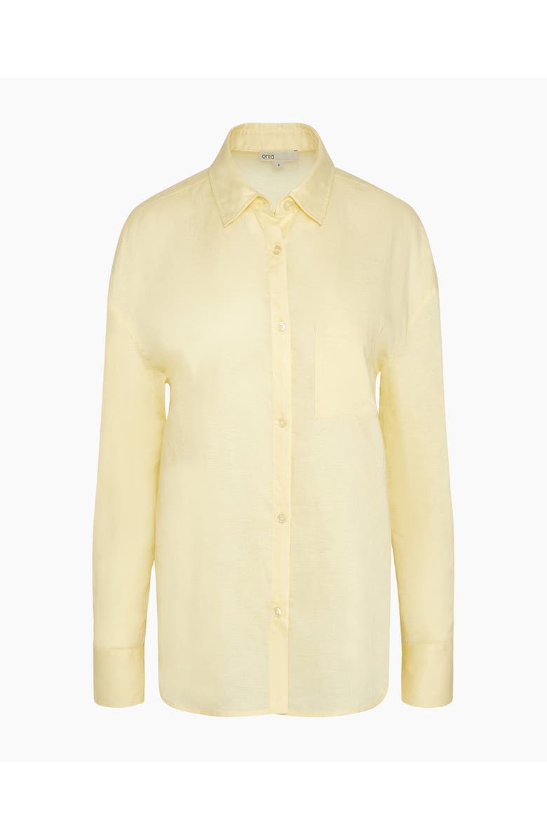 Onia Air Linen Boyfriend Long Sleeve Shirt, Alternate, color, Chamomile