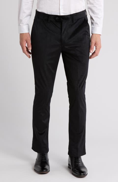Slim Fit Velvet Dress Pants