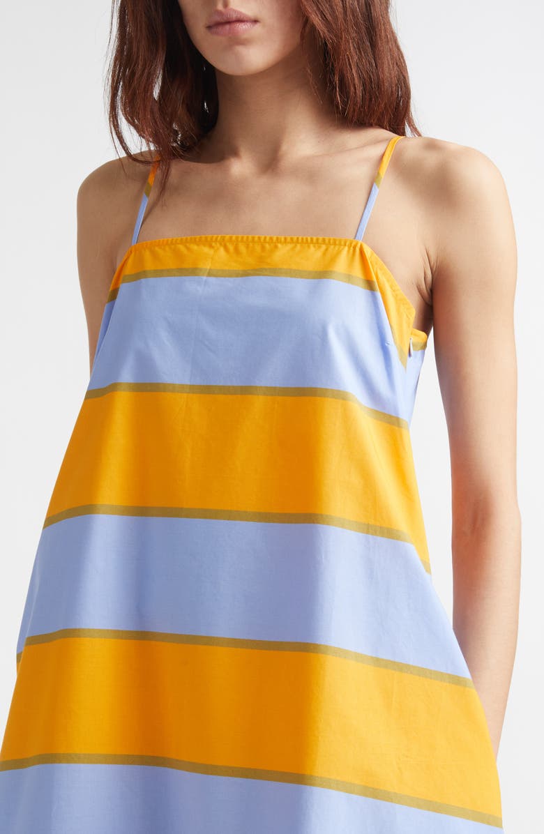 Marimekko Pelit Galleria Colorblock Stripe Cotton Dress, Alternate, color, Blue Orange