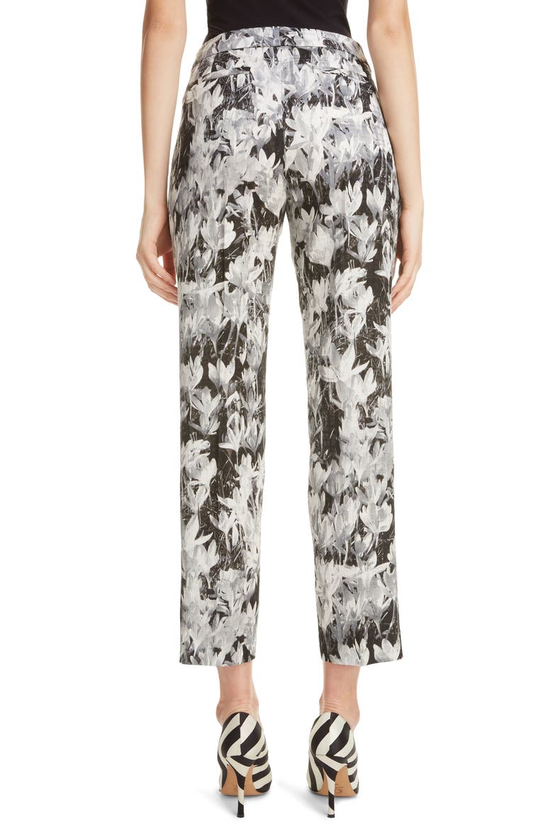 Crocus Print Pants, Alternate, color, 900-BLACK