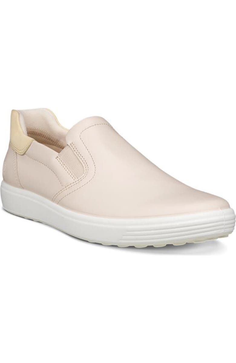 ECCO Soft 7 Slip-On Sneaker, Main, color, Limestone/ Straw