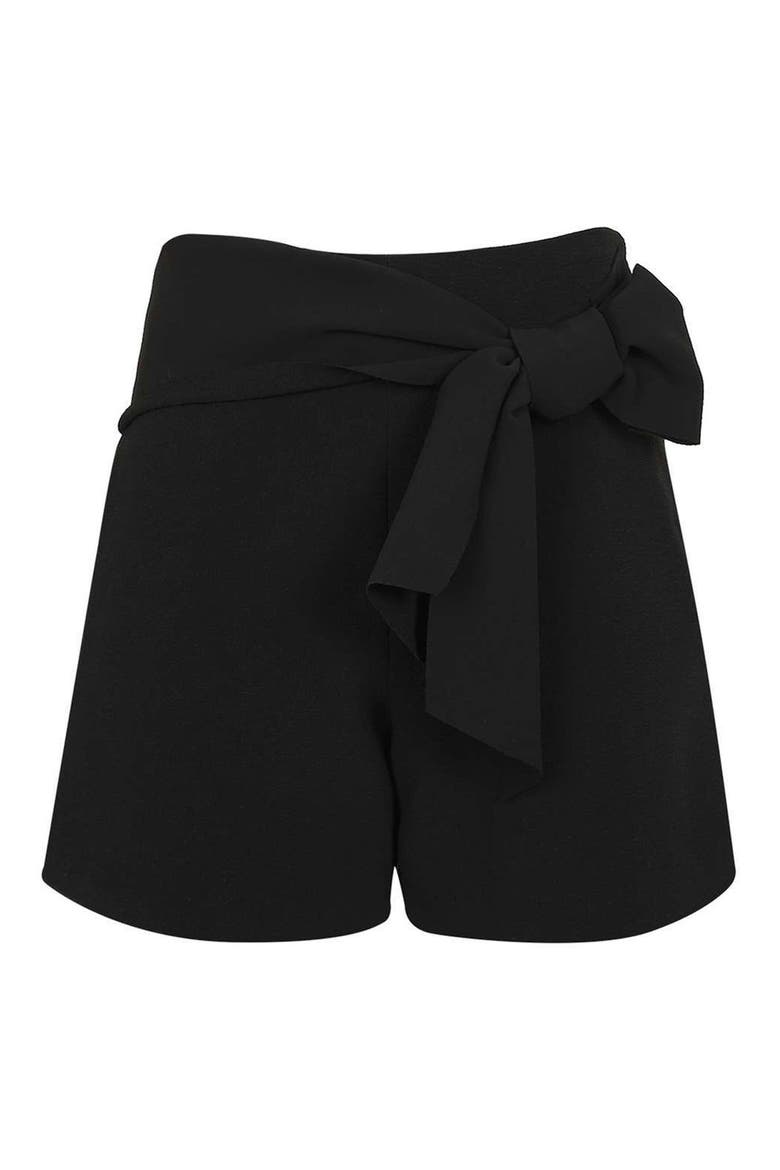 Tie Waist Shorts, Alternate, color, BLACK