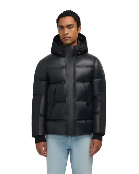 Nuray Mixed Media Color Block Puffer with Fixed Hood