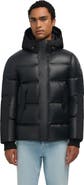 Pajar Nuray Mixed Media Color Block Puffer with Fixed Hood