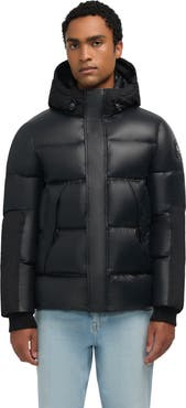 Pajar Nuray Mixed Media Color Block Puffer with Fixed Hood