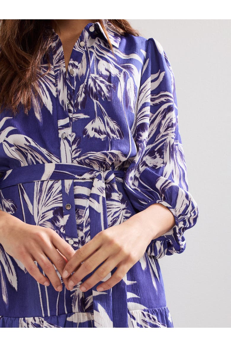 Coralie Print Shirt Midaxi Dress, Alternate, color, Blue
